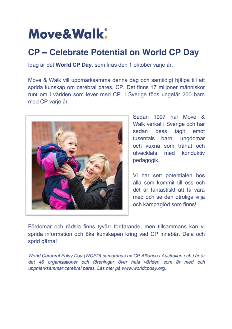 CP – Celebrate Potential on World CP Day