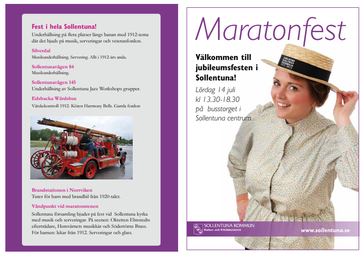 Pressinbjudan till Maratonfesten i Sollentuna den 14 juli