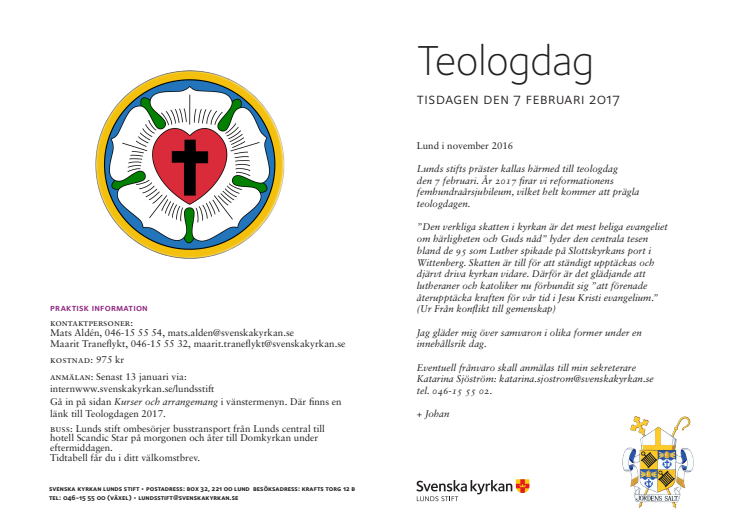 Program för teologdagen 2017