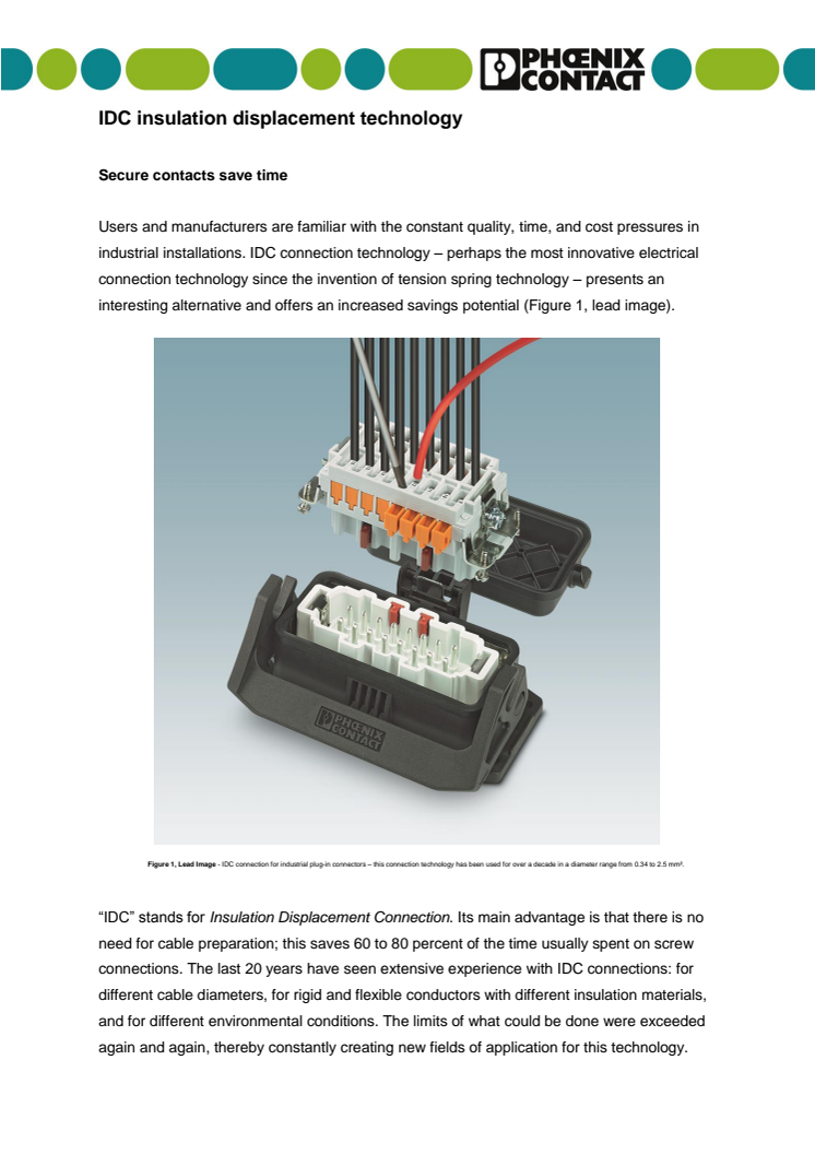 IDC insulation displacement technology