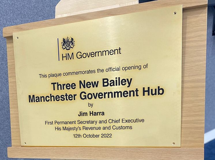 Manchester Regional Centre plaque