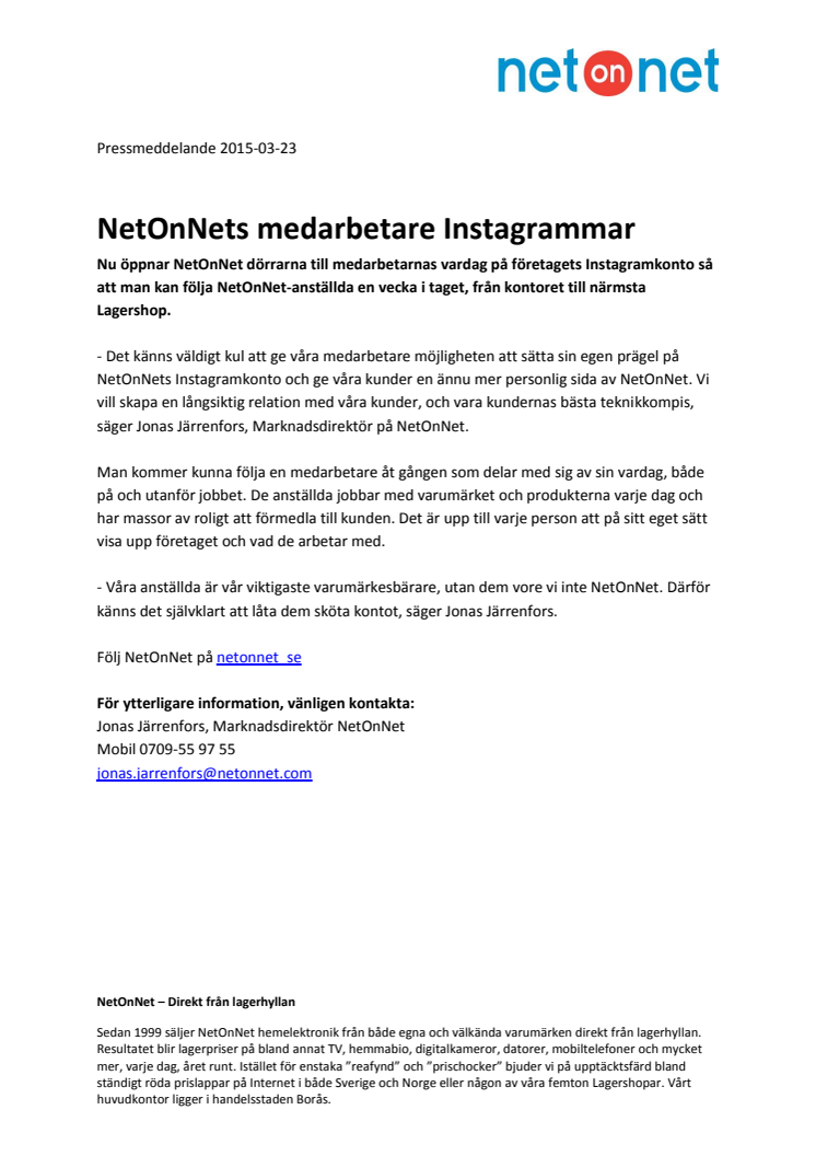 NetOnNets medarbetare Instagrammar