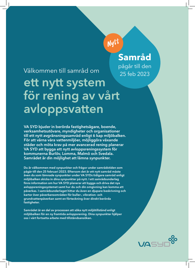 Inbjudan till samråd enligt miljöbalken 20221122