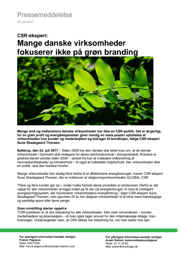 CSR-ekspert: Mange danske virksomheder fokuserer ikke på grøn branding