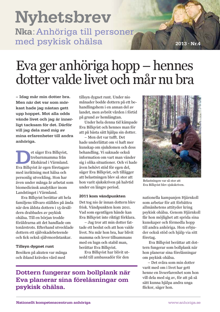 Nyhetsbrev nr 4 2013 - Psykisk ohälsa