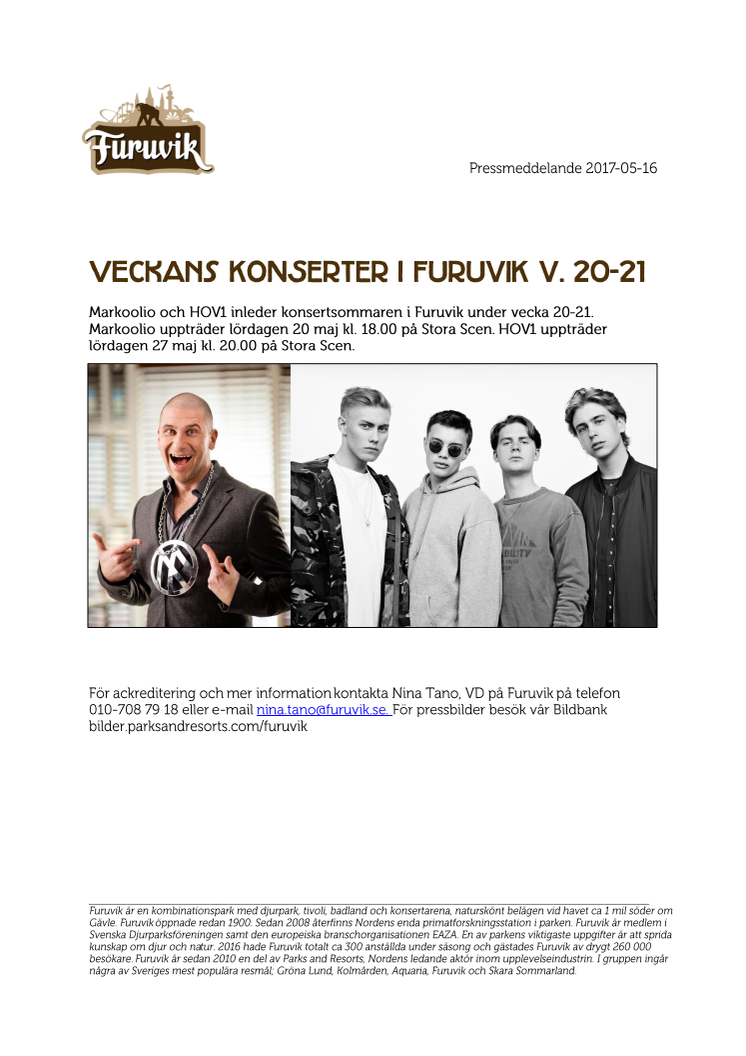 Veckans konserter i Furuvik V. 20-21