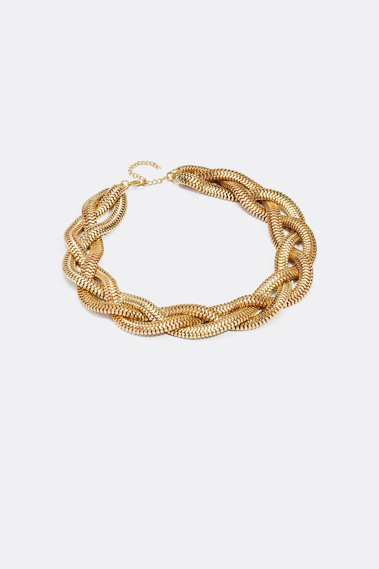 Braided statement chain necklace