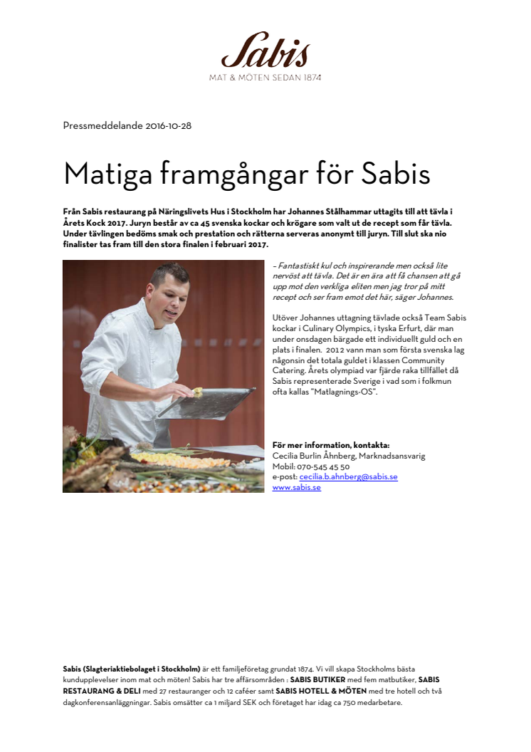 Matiga framgångar för Sabis