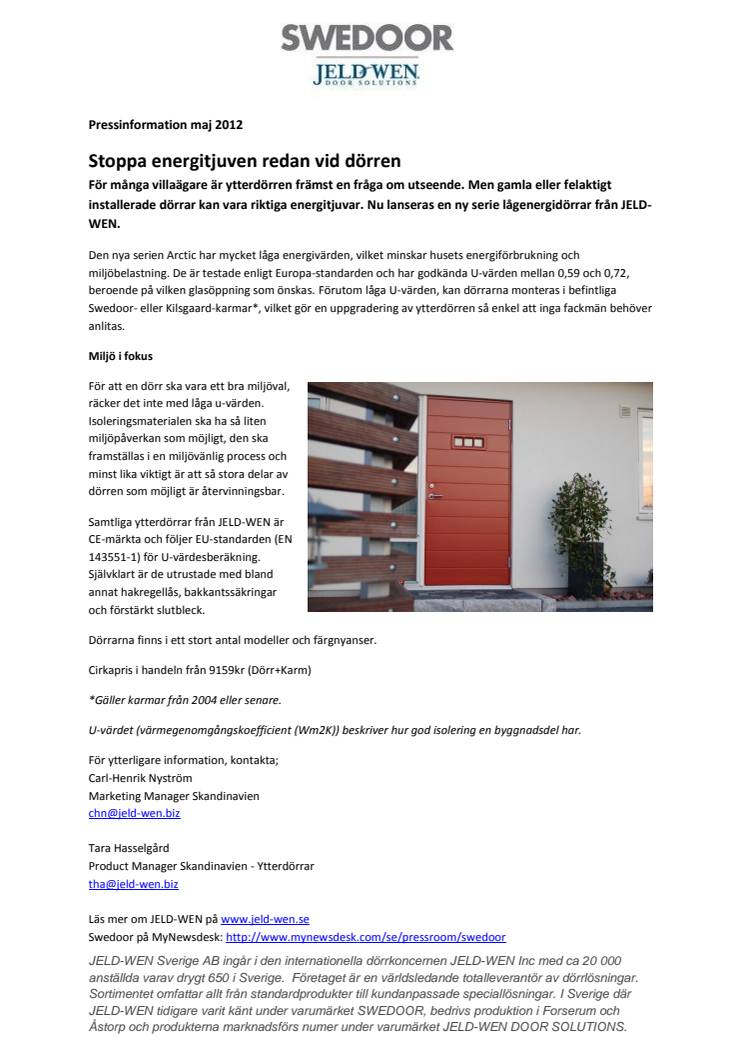 Stoppa energitjuven redan vid dörren