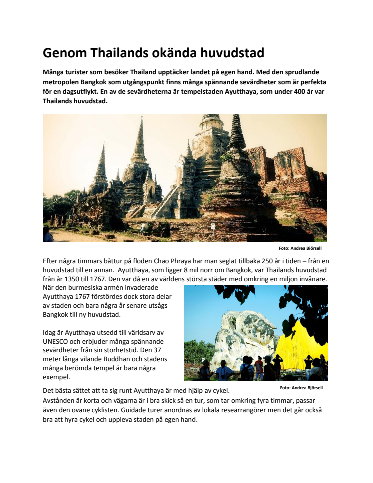 Genom Thailands okända huvudstad