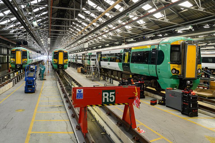 Class 377s at GTR's Selhurst Depot