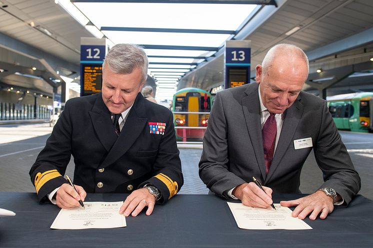 Patrick Verwer and Rear Admiral Phil Hally
