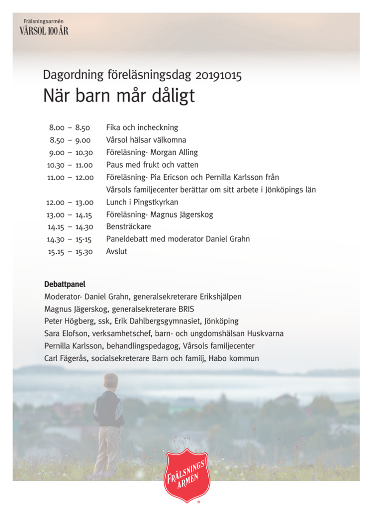 Agenda seminarium Vårsol