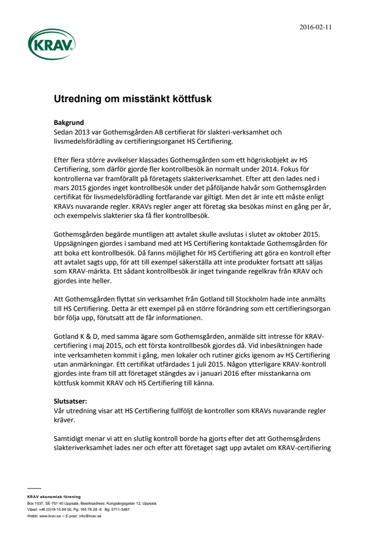 Utredning om misstänkt köttfusk