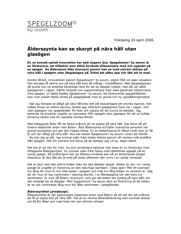 Se skarpt i spegeln utan läsglasögon