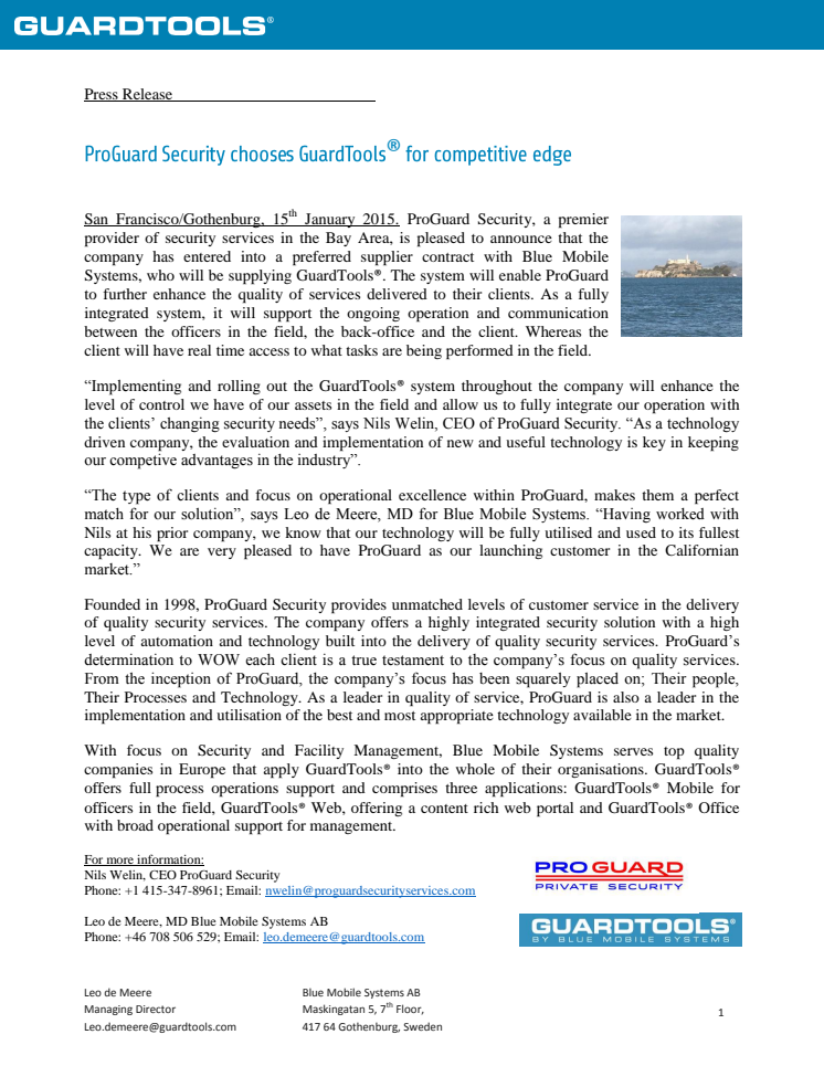 ProGuard Security chooses GuardTools® for competitive edge