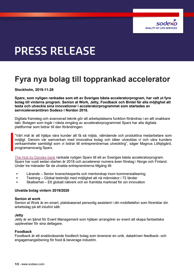 Fyra nya bolag till topprankad accelerator