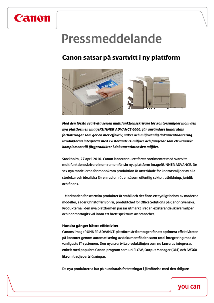 Canon satsar på svartvitt i ny plattform