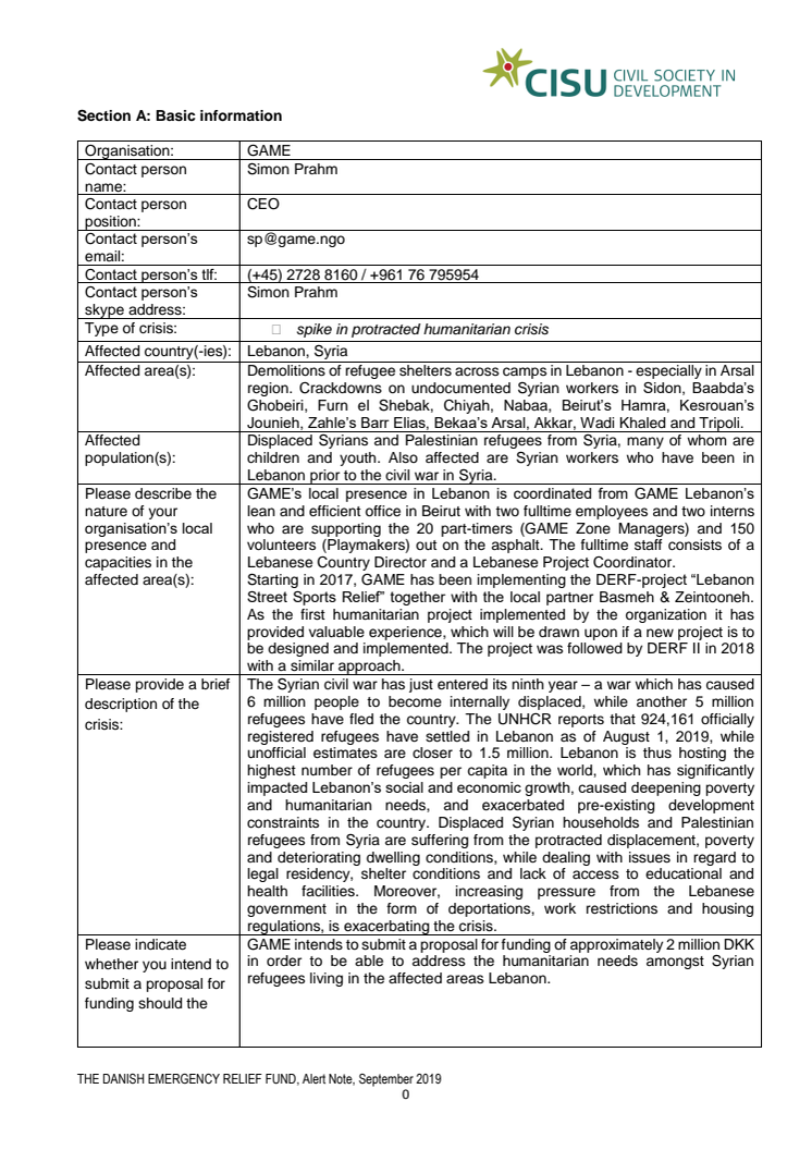 19-017-SP Alertnote on the Syrian Refugee Crisis in Lebanon