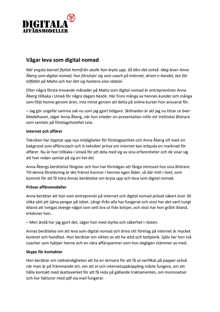 Vågar leva som digital nomad