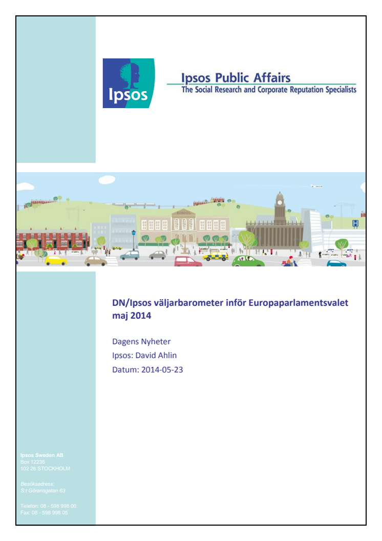 DN/Ipsos väljarbarometer inför EU-valet, maj 2014