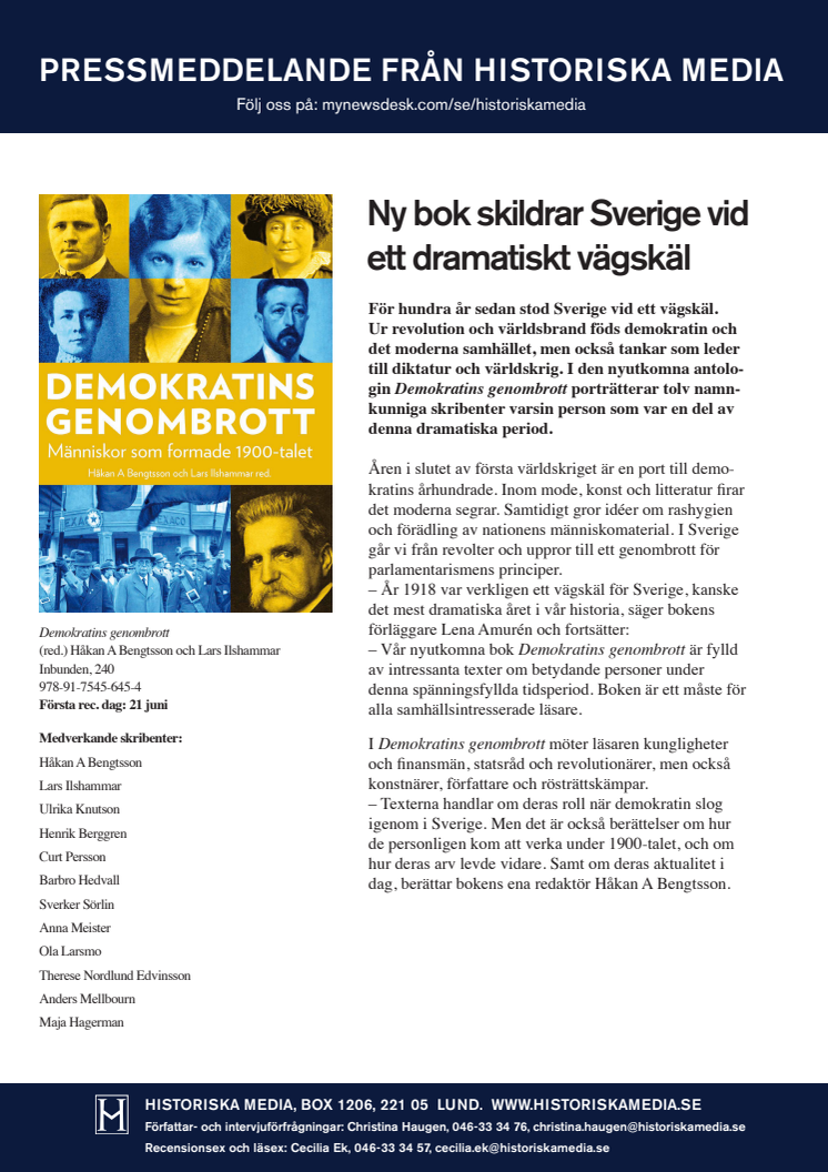 Ny bok skildrar Sverige vid  ett dramatiskt vägskäl