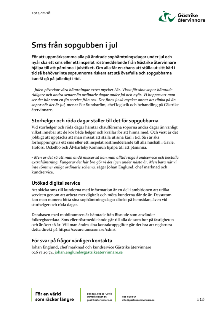 ​Sms från sopgubben i jul