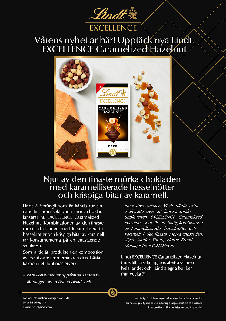 Pressmeddelande EXCELLENCE Caramelised Hazelnut