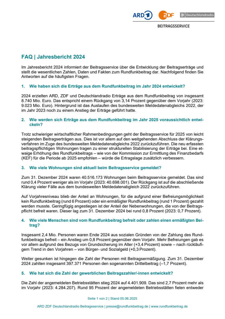 Fragen und Antworten zum Jahresbericht 2024