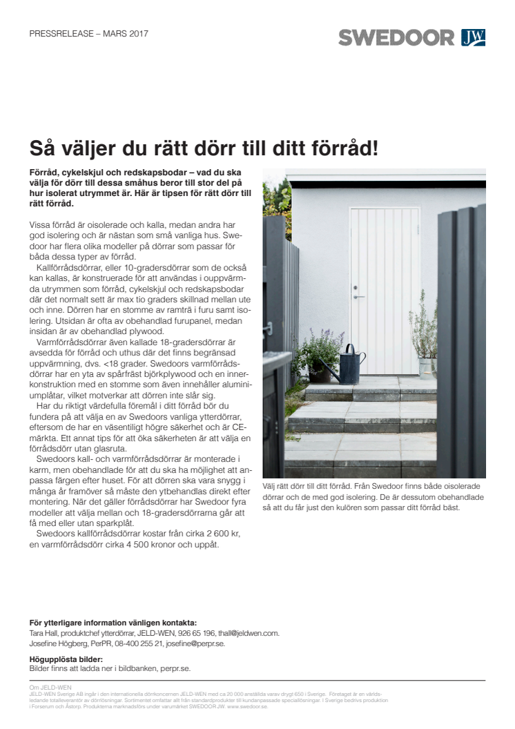 Så väljer du rätt dörr till ditt förråd!