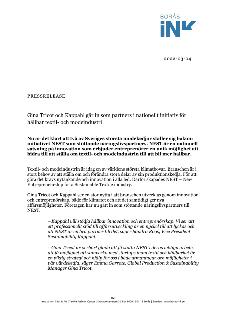 PM - Gina Tricot och Kappahl går in som partners i nationellt initiativ för hållbar textil- och modeindustri.pdf