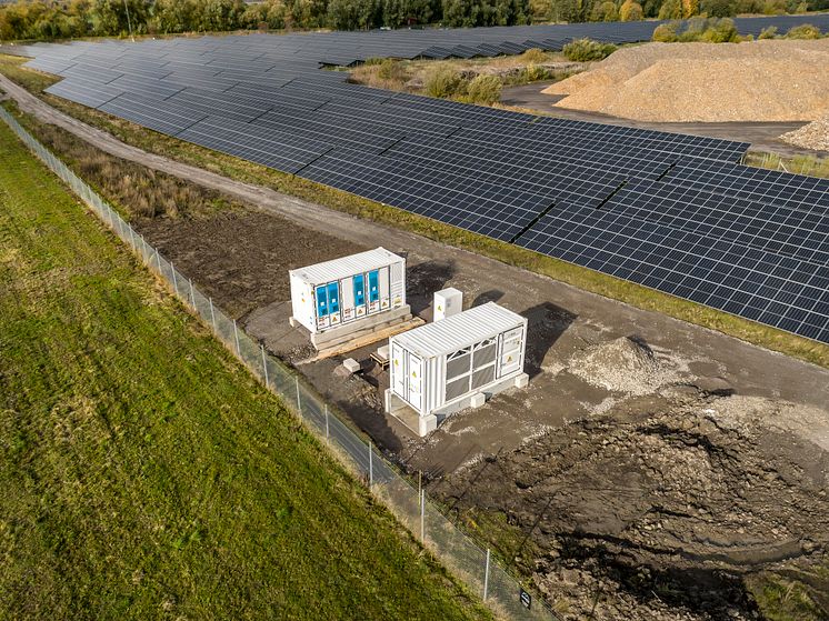 Battery storage at Alight's solar park in Linköping
