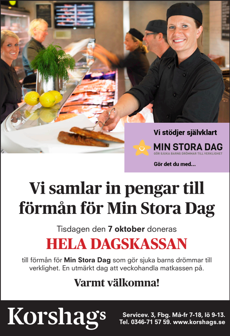 Korshags stödjer Stiftelsen Min Stora Dag