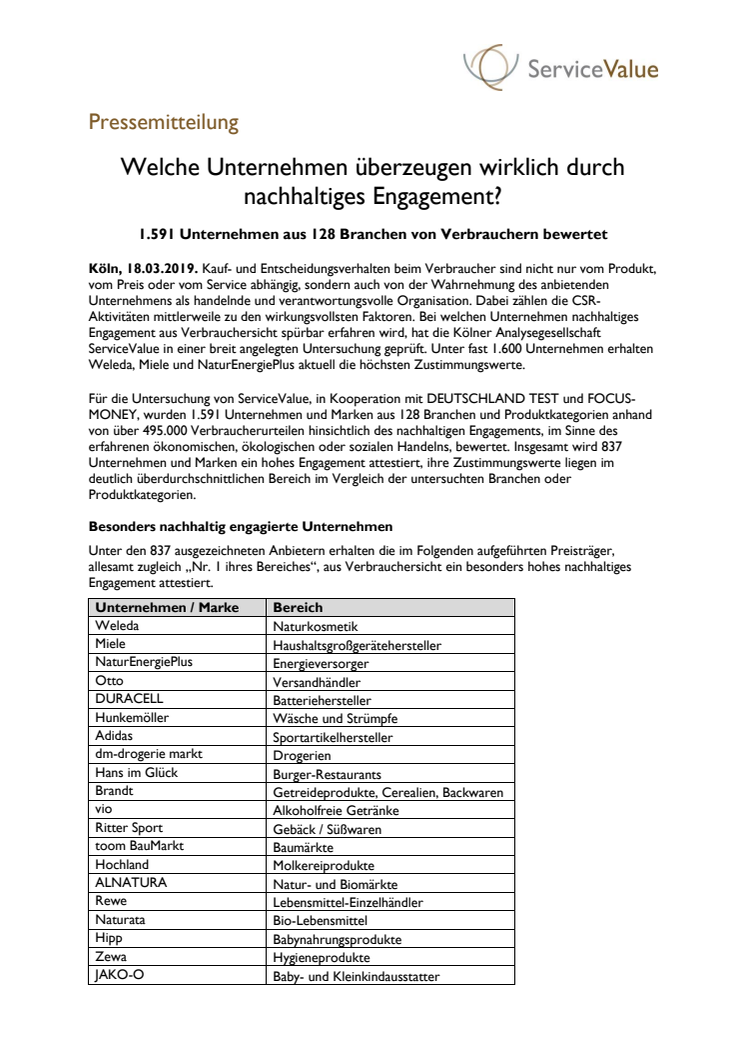 Welche Unternehmen überzeugen wirklich durch nachhaltiges Engagement?