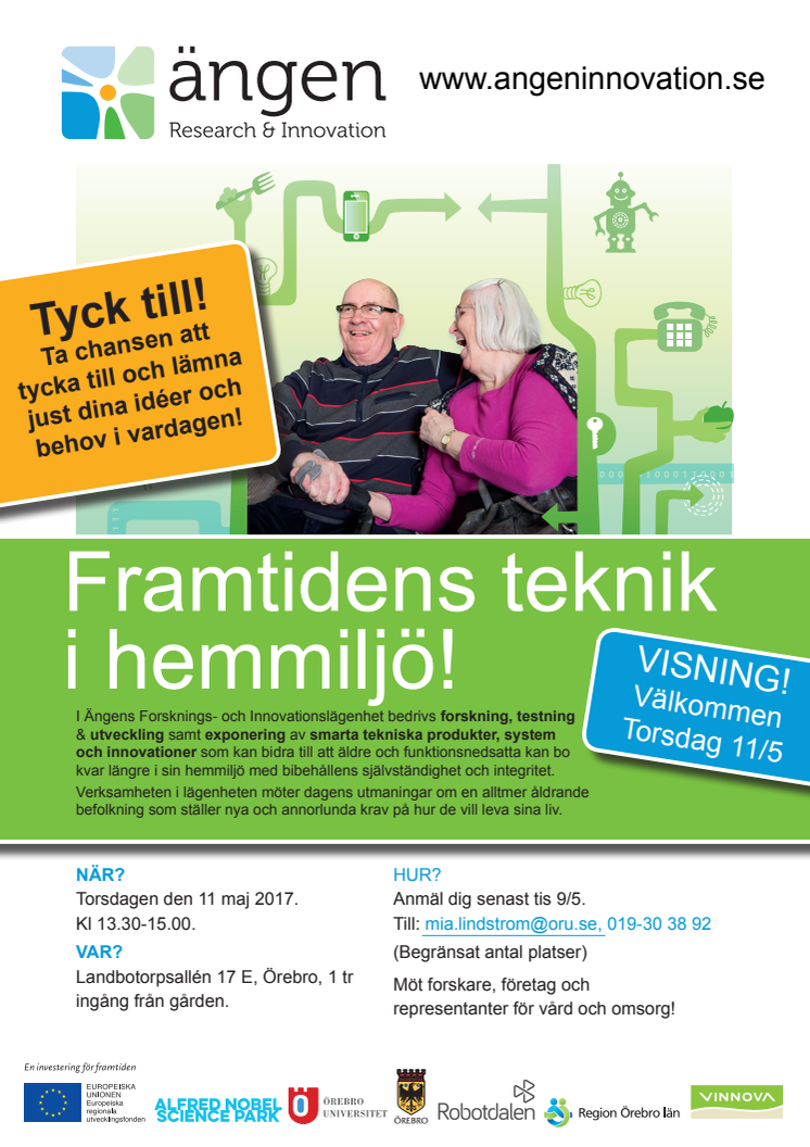 Visning i forsknings- och innovationslägenheten på Ängen 11 maj 2017!