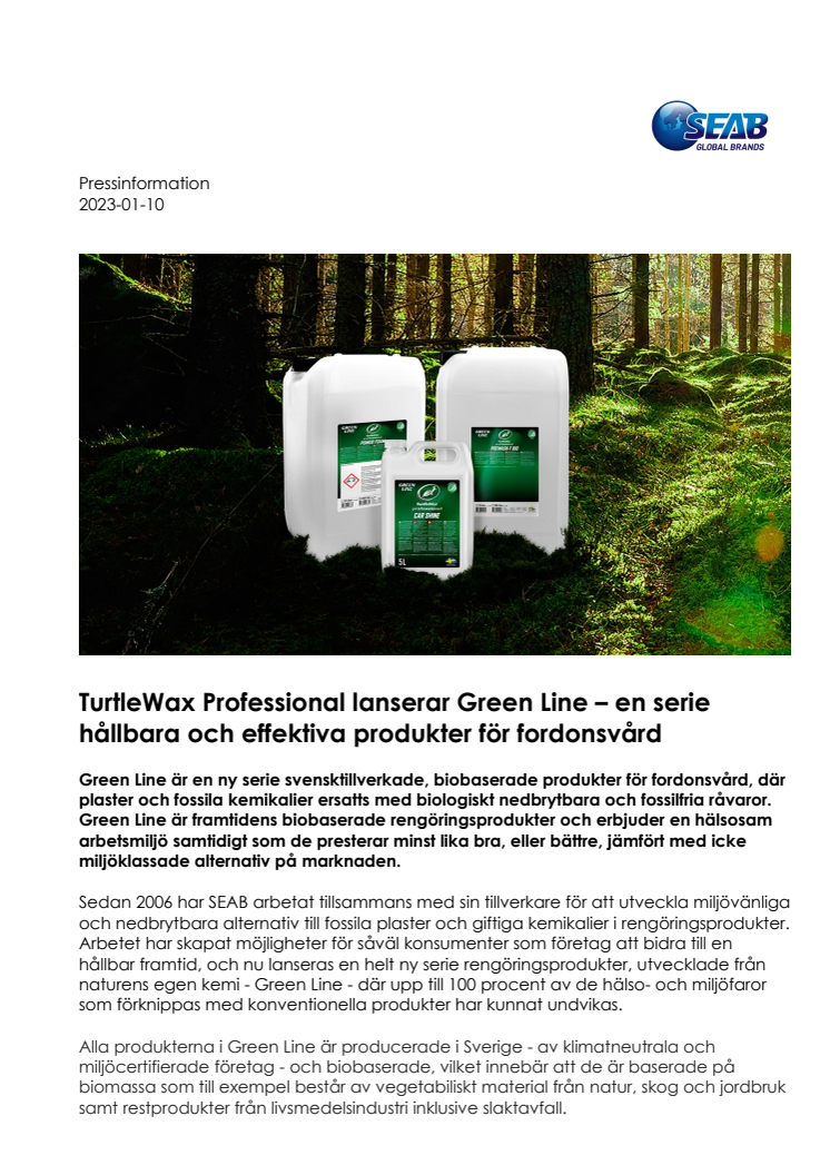 TurtleWax Professional lanserar Green Line.pdf