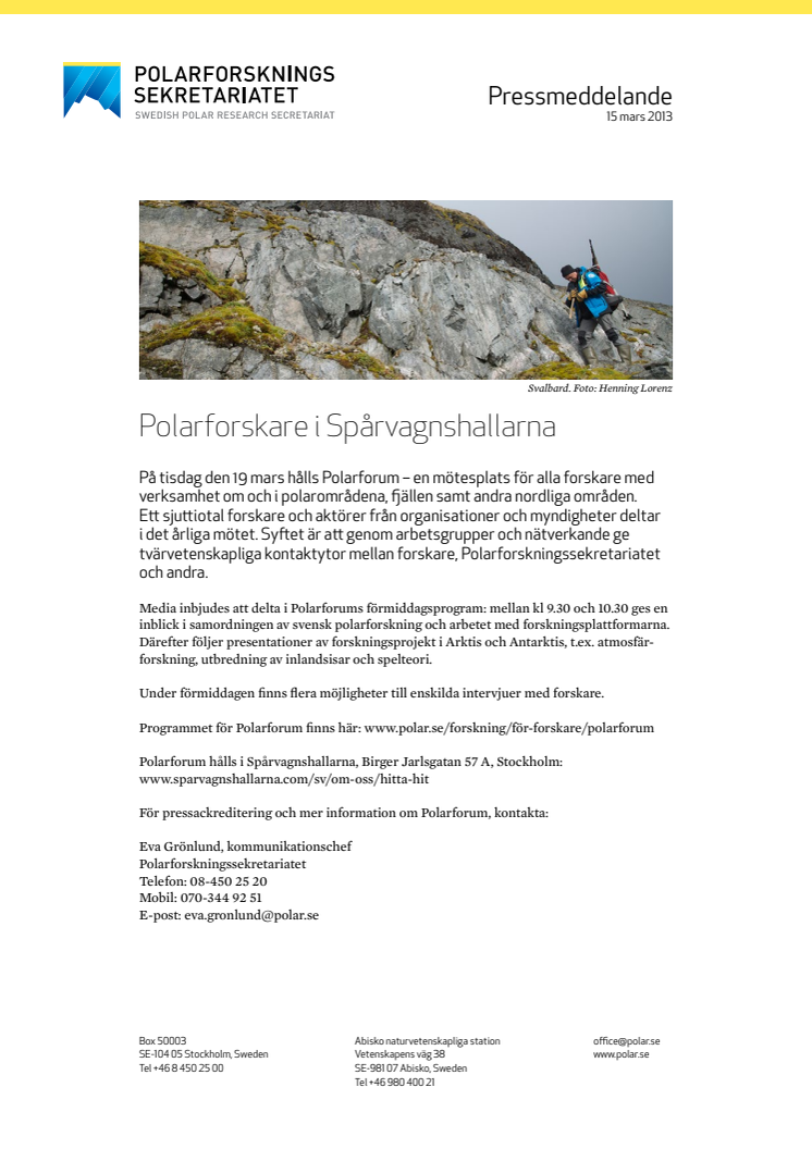 Polarforskare i Spårvagnshallarna