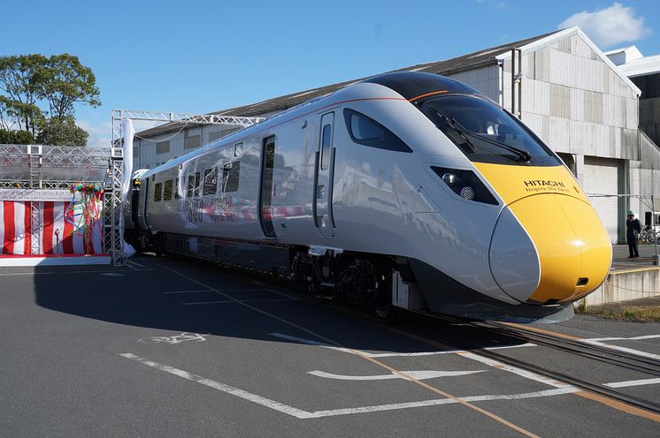 Unveiling of the first pre-series IEP train in Kasado, Japan