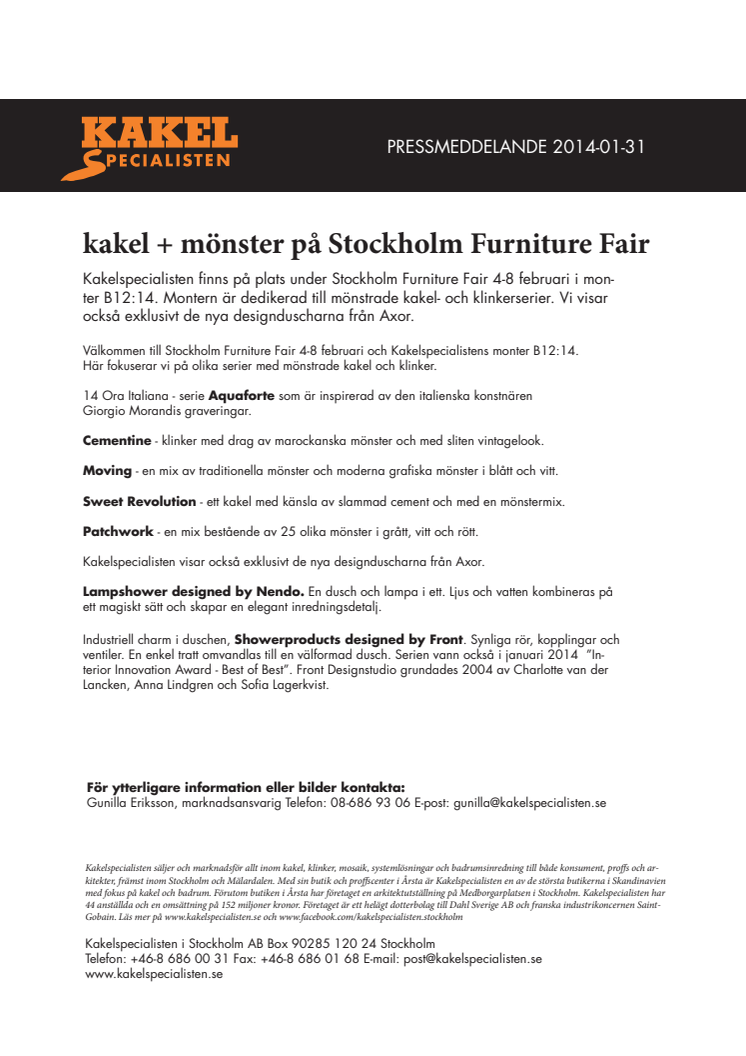 kakel + mönster på Stockholm Furniture Fair