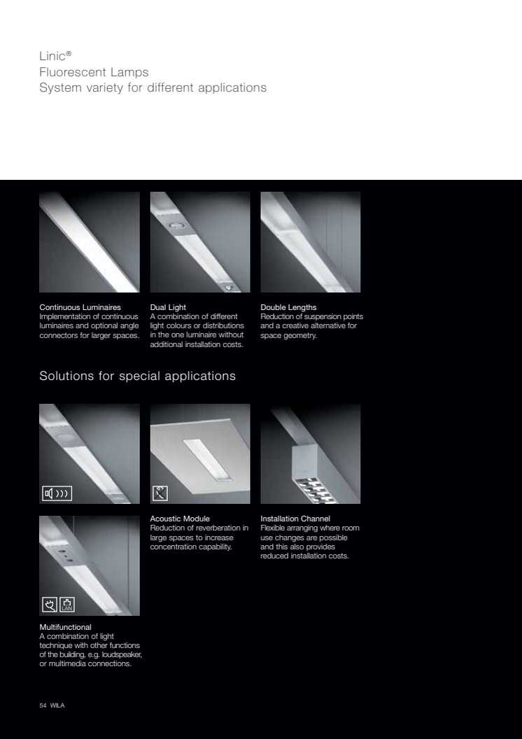 Broschyr Fox Design Wila Linic ® - belysningssystem. 16 sidor.