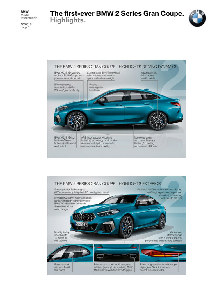 BMW 2-serie Gran Coupé - Highlights