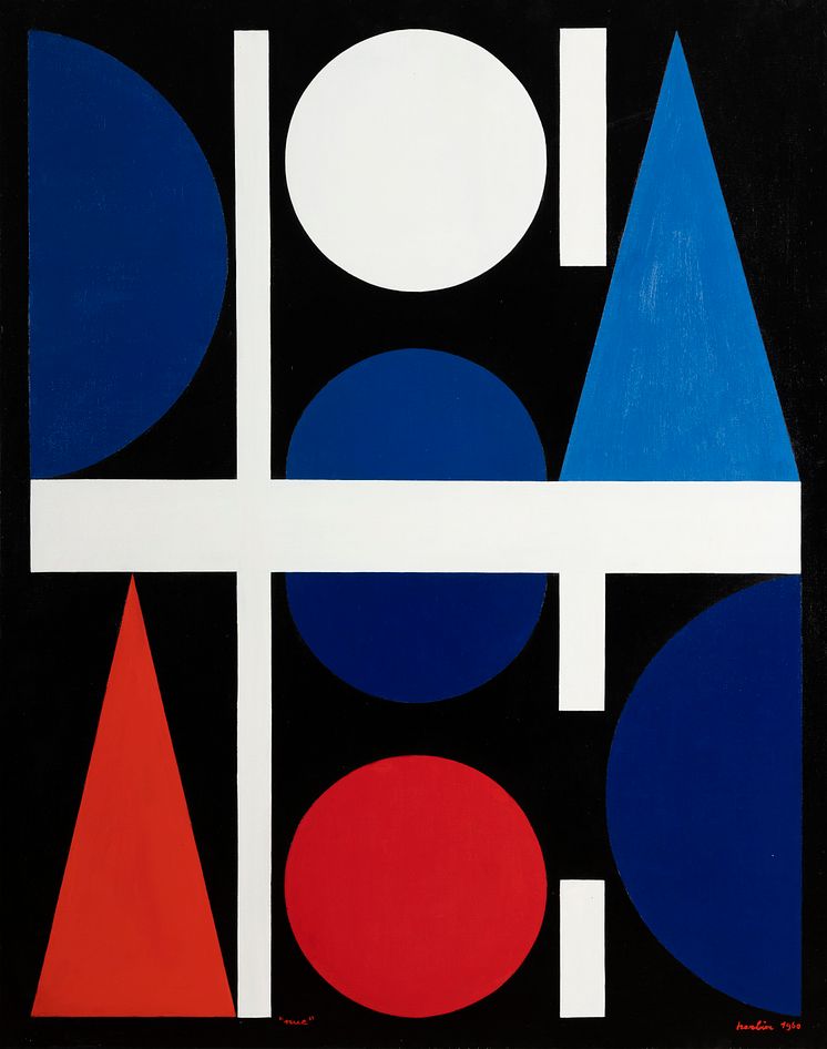 Auguste Herbin, Nue, 1960, olje på lerret.