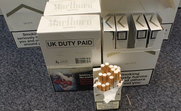 Some of the seized cigarettes LON 04 18