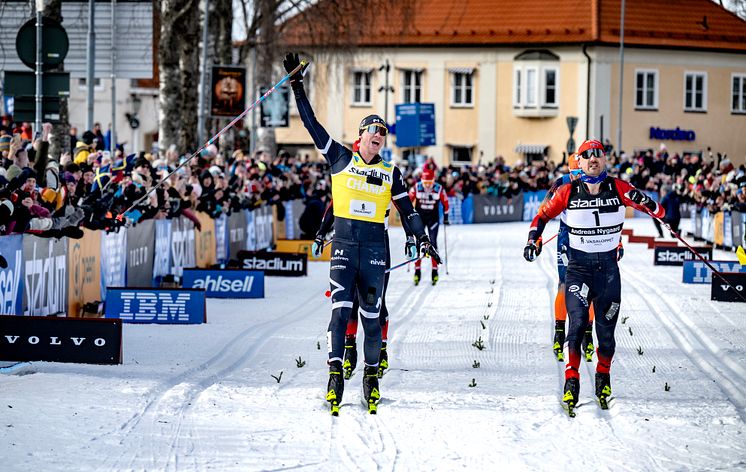 Emil Persson winner of Vasaloppet 2023. 2nd Andreas Nygaard.