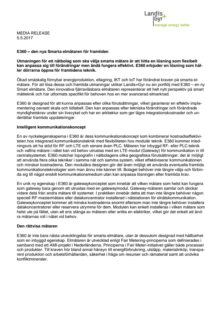 E360 – den nya Smarta elmätaren för framtiden