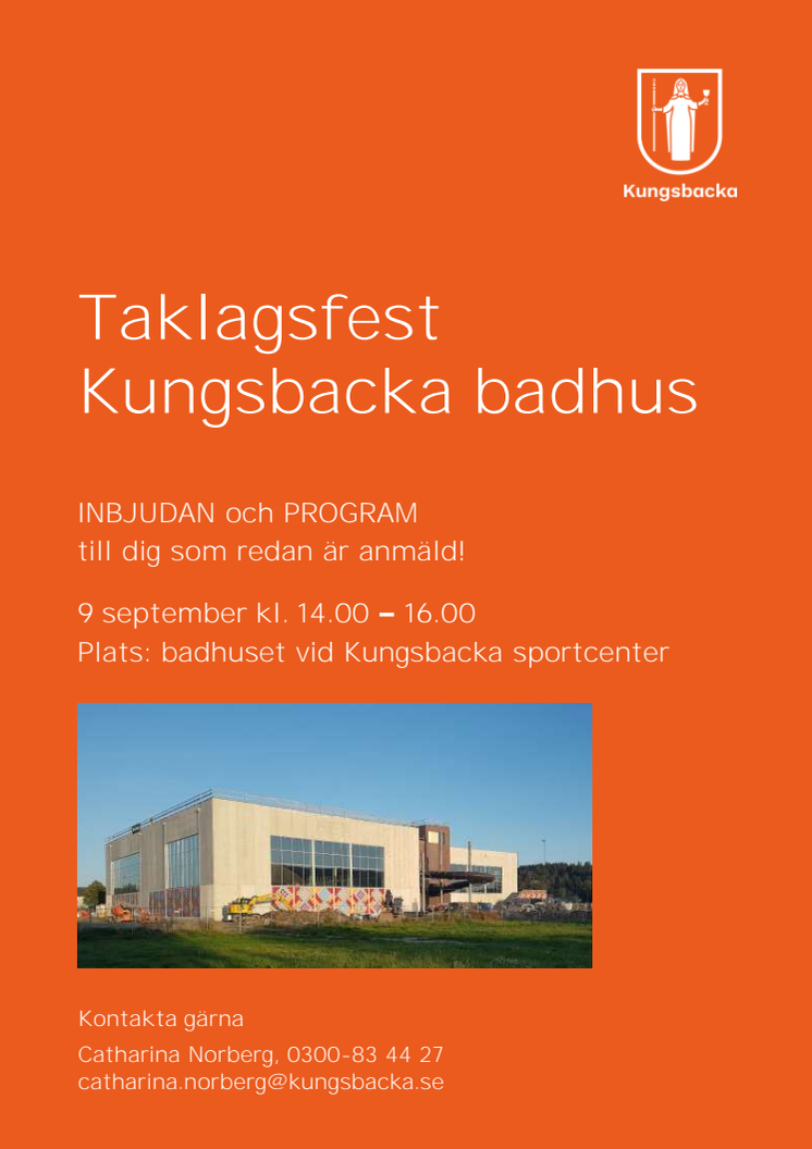 Kungsbacka badhus firas med taklagsfest