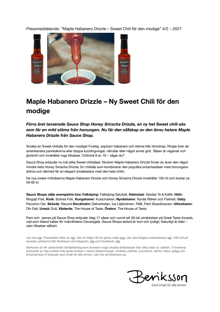 Maple Habanero Drizzle – Ny Sweet Chili för den modiga