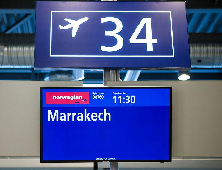 Premiär för Norwegians första direktlinje mellan Helsingfors och Marrakech