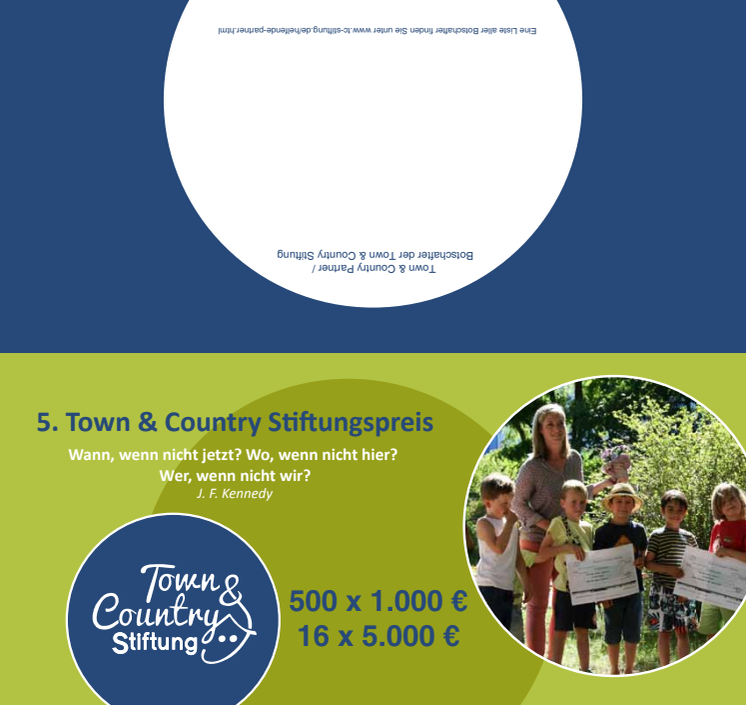 Flyer zum 5. Town & Country Stiftungspreis
