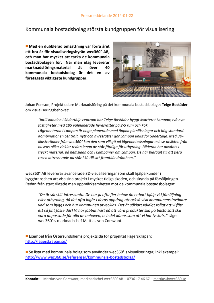 Kommunala bostadsbolag största kundgruppen för 3D-visualisering